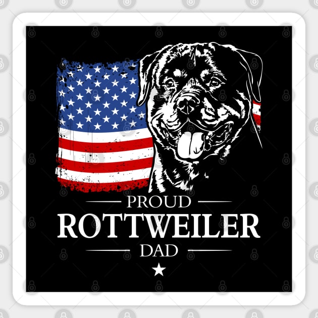 Proud Rottweiler Dad American Flag patriotic Rottie dog Sticker by wilsigns